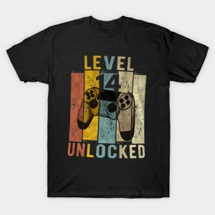 14th Birthday Level 14 Unlocked Video Gamer T-Shirt